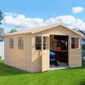 Abri de jardin avec beaucoup d'espace de rangement Freital 02 naturel 3,5 x 3,5 m¨¨tres(Bois Naturel)