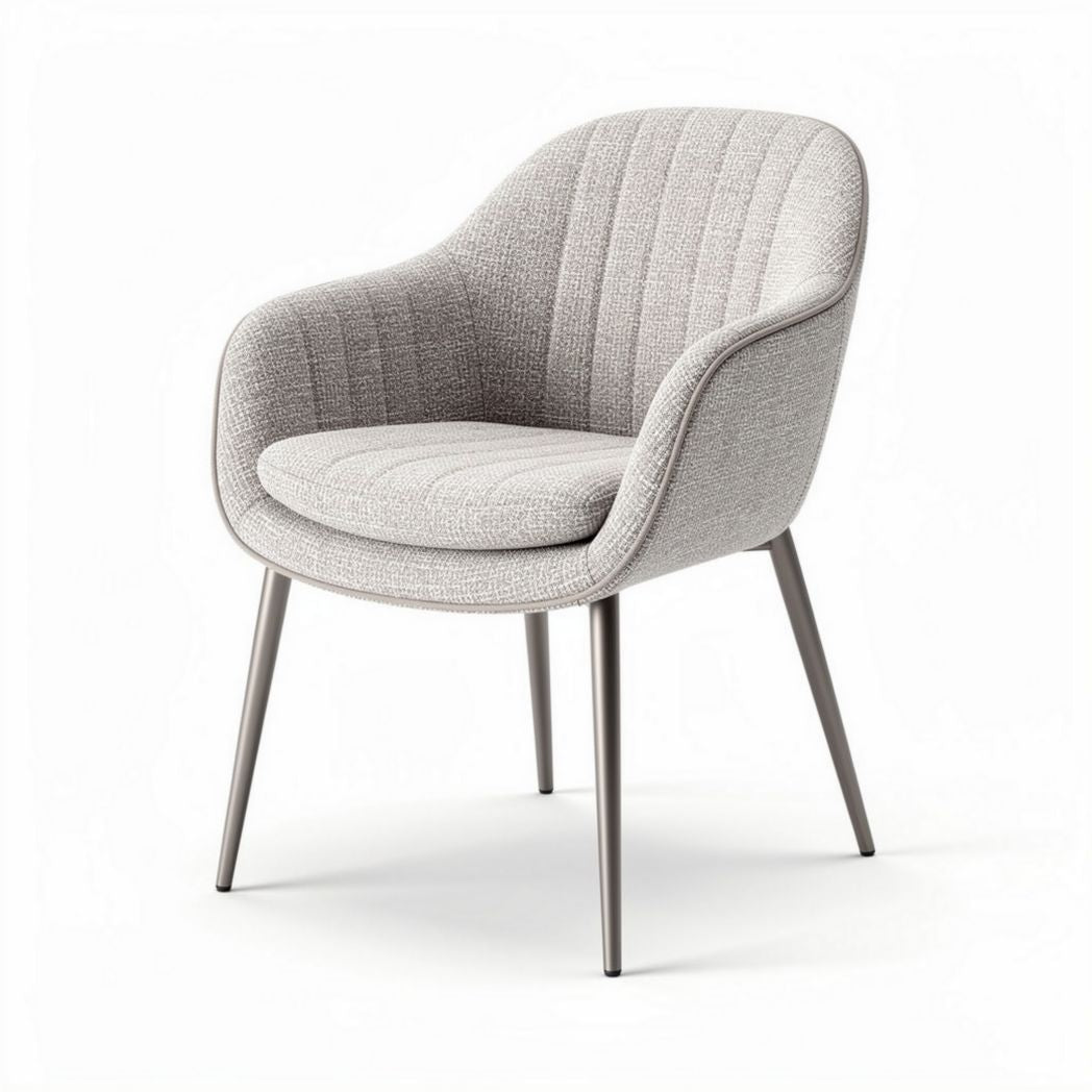 Chaise en tissu gris avec structure métallique 65 x 65 x 80cm