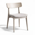 Chaise en bois clair avec assise en tissu beige dimensions 40 x 40 x 80cm
