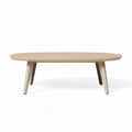 Table basse ronde en bois naturel avec piètement en métal noir 80 x 80 x 40cm