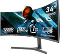 Gawfolk ¨¦cran PC Ultra Large 34 Pouces 1000R incurv¨¦ 180Hz Gaming Computer Moniteur 21:9 UWQHD (3440x1440),1ms,100% sRGB,Adaptive Sync,Display Port¡¢HDMI,Fonction de Levage,Compatible avec Mural -Noir