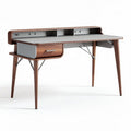 Bureau en bois et métal avec tiroir et rangement pour câbles 150 x 60 x 75 cm