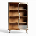 Vitrine en bois naturel avec porte en verre dimensions 80 x 40 x 120cm