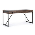 Bureau Calixte ¨¤ 3 tiroirs, structure en manguier et acier, style industriel, 153x66x75,8h