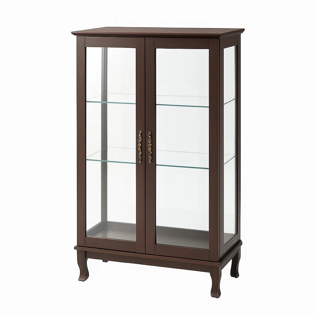 Vitrine en bois et verre tremp¨¦ marron 60x30x120 cm(Marron)