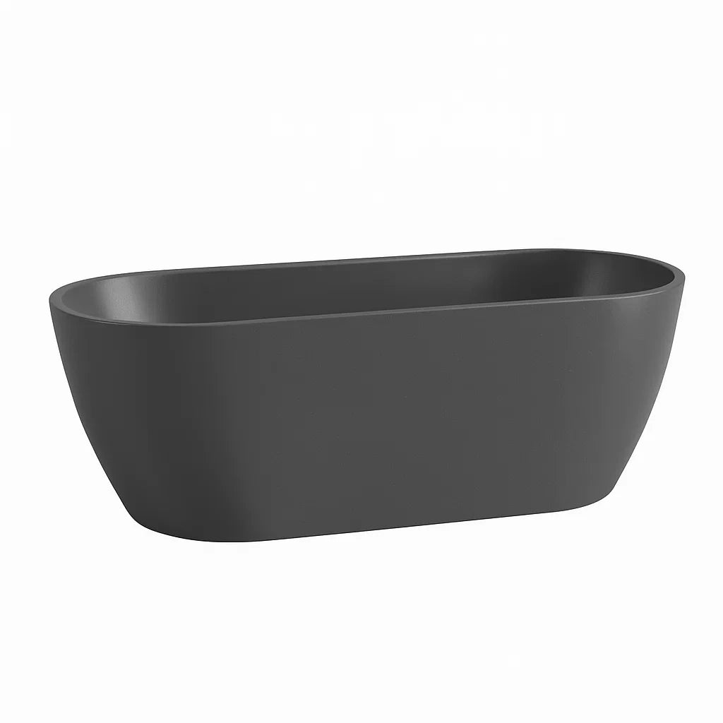 Baignoire autoportante ?lot en acrylique gris anthracite 170x80x58 cm(Gris Anthracite)