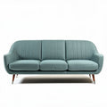 Canapé en tissu vert clair avec pieds en bois dimensions 200 x 85 x 75cm