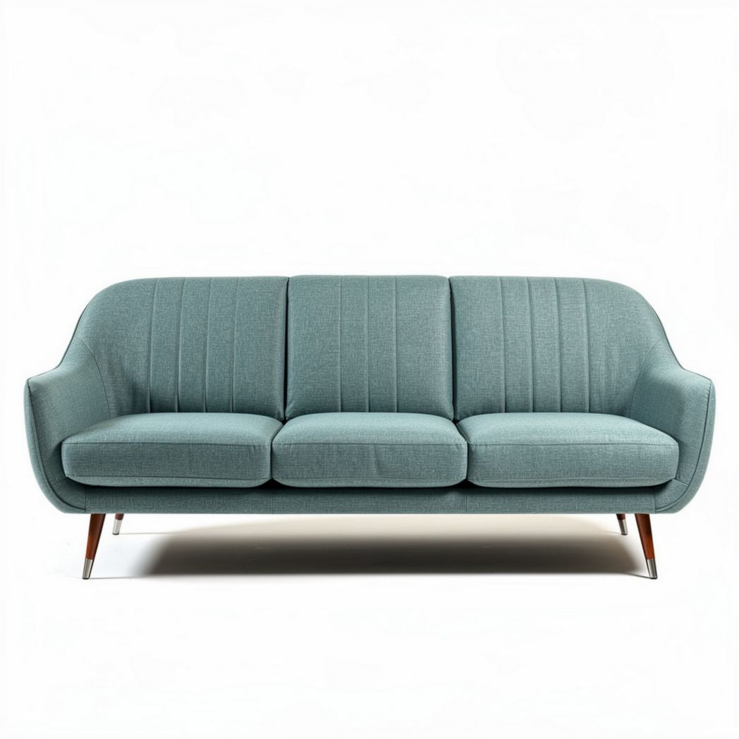 Canapé en tissu vert clair avec pieds en bois dimensions 200 x 85 x 75cm