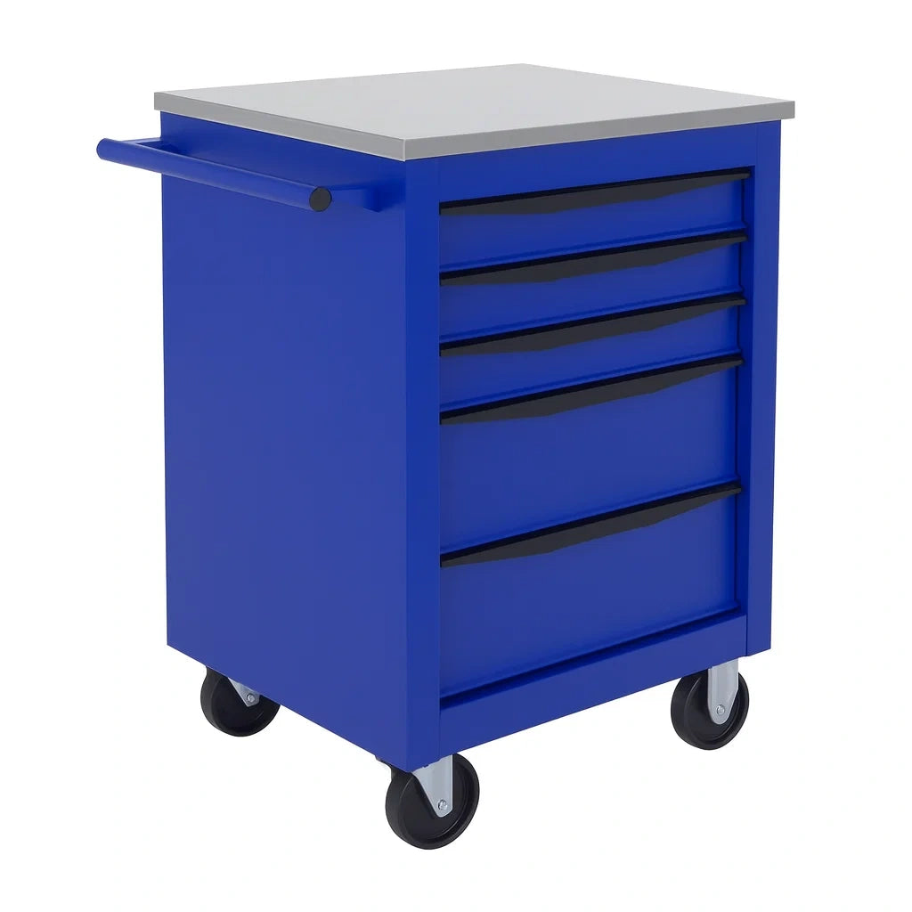 Chariot ¨¤ outils en m¨¦tal 5 tiroirs bleu(Bleu)