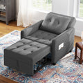 Canap¨¦-lit Compact 3-en-1, canap¨¦ Pliant  ottomane avec Fonction lit, Fauteuil Convertible jusqu'¨¤ 200 kg, canap¨¦-lit avec rev¨ºtement Effet Lin, Fauteuil pour Salon et Chambre d'amis, Gris fonc¨¦