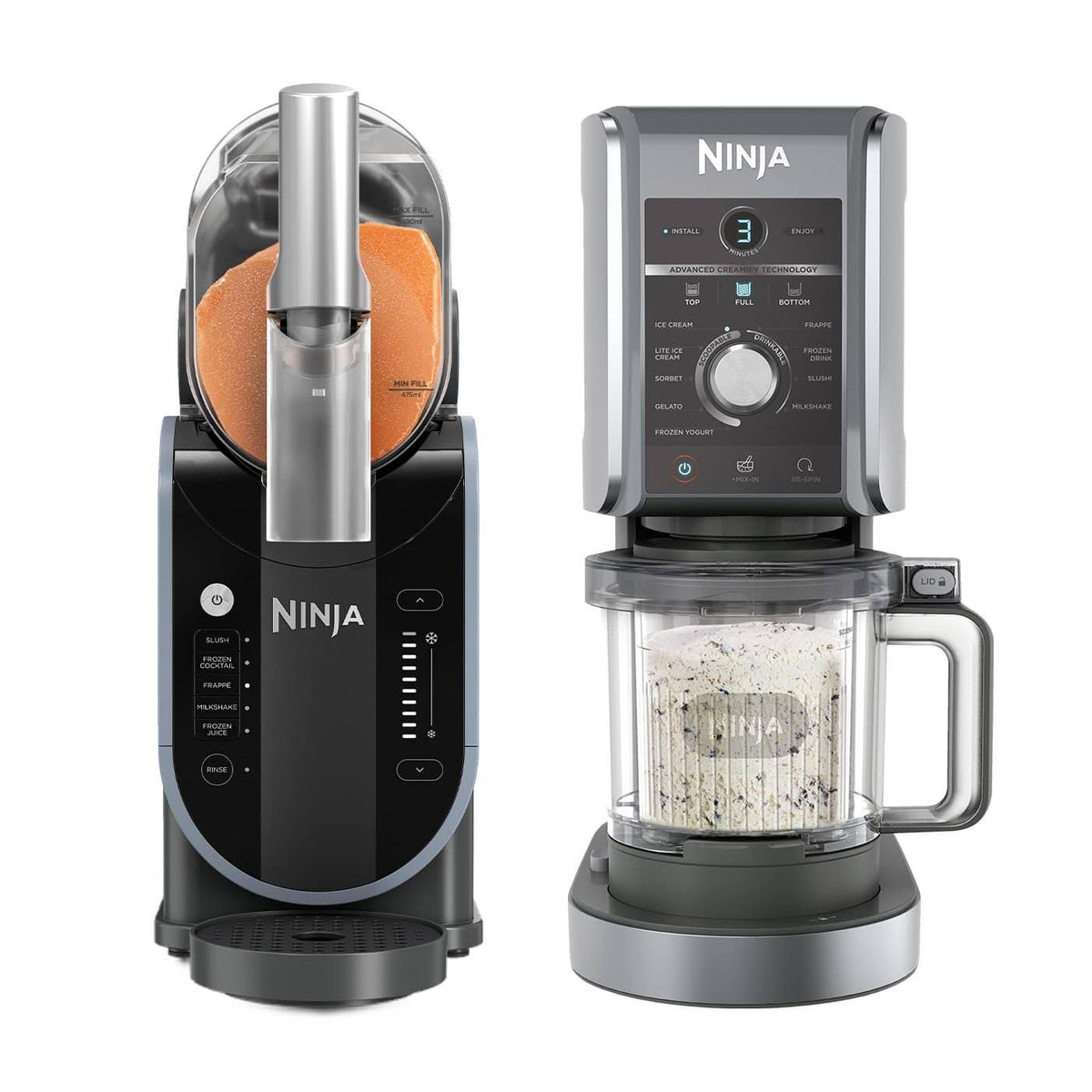 Machine ¨¤ glace Ninja Creami Deluxe et Machine ¨¤ boissons glac¨¦es Ninja Slushi NC5FS3EU(Noir/Argent)