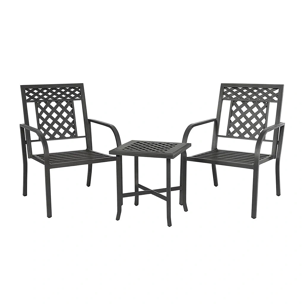 Ensemble de mobilier d'ext¨¦rieur en m¨¦tal noir(Noir)