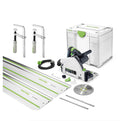 Festool TS 55 REBQ CAMP Set ( 575961 ) Scie plongeante 1200 W + rails de guidage + serre-joints + connecteurs(d¨¦faut)