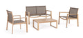 S¨¦jour avec fauteuils et table basse Kallen, structure aluminium pour v¨¦randa et jardin(Naturel)