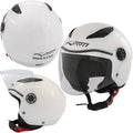 Casque Moto Scooter Enfant Unisexe Jet S¨¦curit¨¦ Approuv¨¦ ECE 22 06 Blanc M(Blanc/Noir)