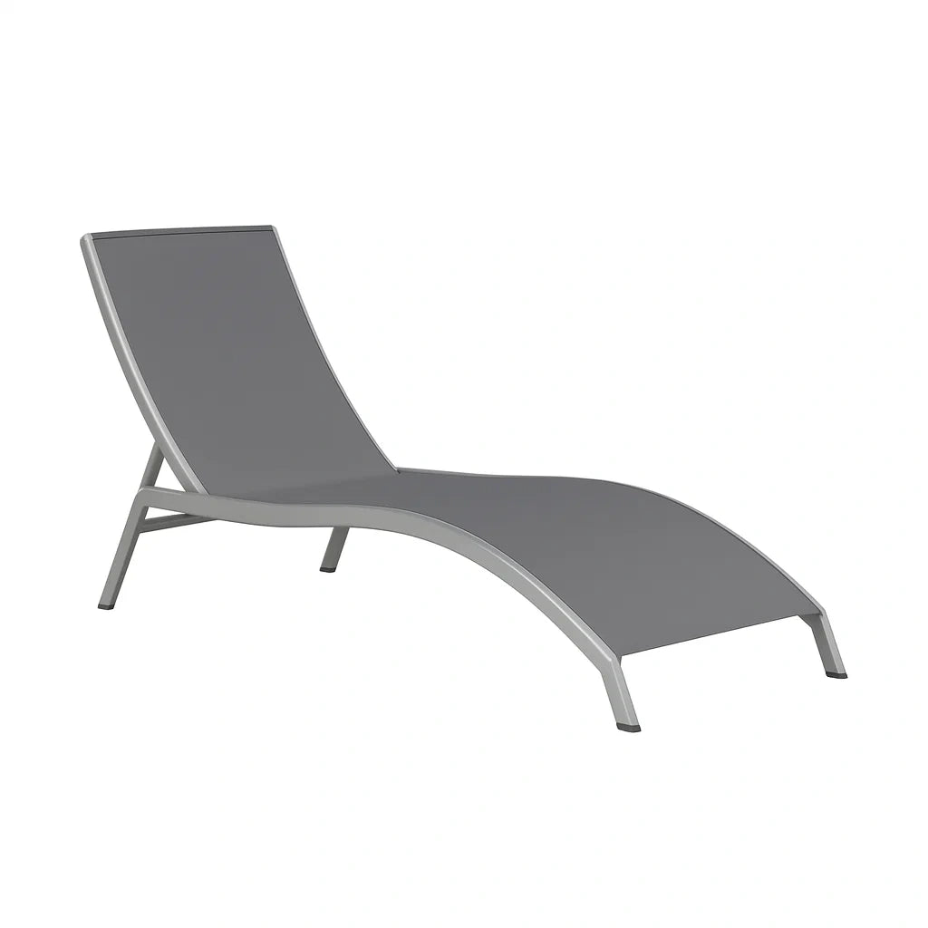 Chaise longue ext¨¦rieure en aluminium gris pour l'ext¨¦rieur(Gris)