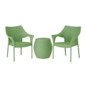 Ensemble de mobilier d'ext¨¦rieur en plastique vert avec deux chaises et une table(Vert)