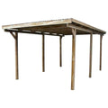 Carport KANO 15 m2 Autoportant Avec Toit PVC(Brun)