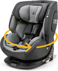 OSANN - Si¨¨ge auto b¨¦b¨¦/enfant One360 Rotatif 360¡ã Isofix - 40-150 cm - 0 ¨¤ 12 ans - Groupe 1/2/3 - Gris, Hauteurs 14 positions, Dos/Face ¨¤ la route, Supports magn¨¦tiques pour sangles d'¨¦paules